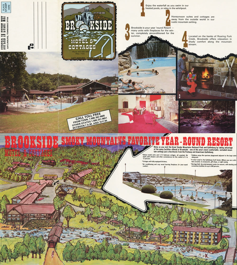 Brookside Lodge (Brookside Motel and Ranch House) - Vintage Brochure (newer photo)